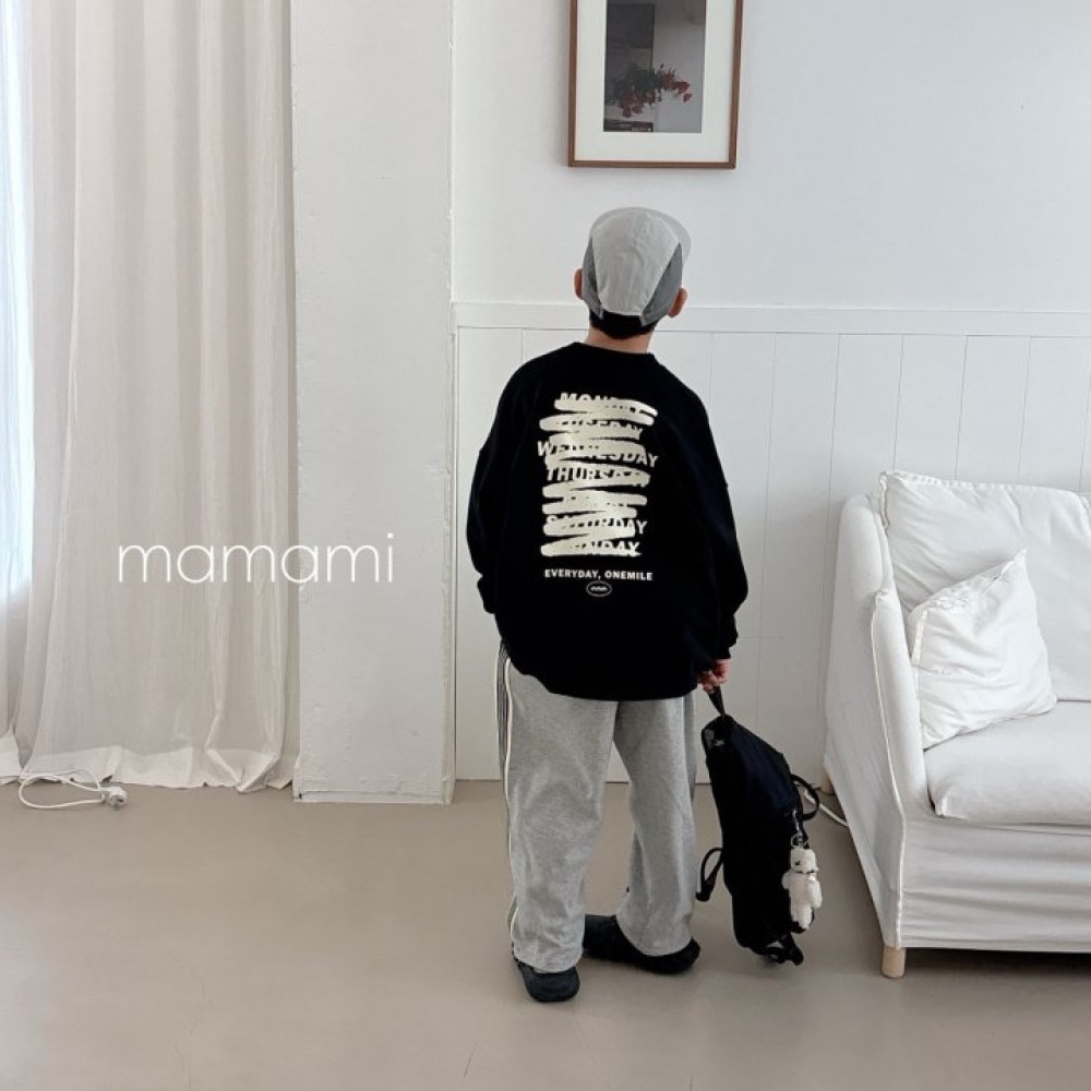 MAMAMI 春季塗掉字母設計大學T-細節圖10