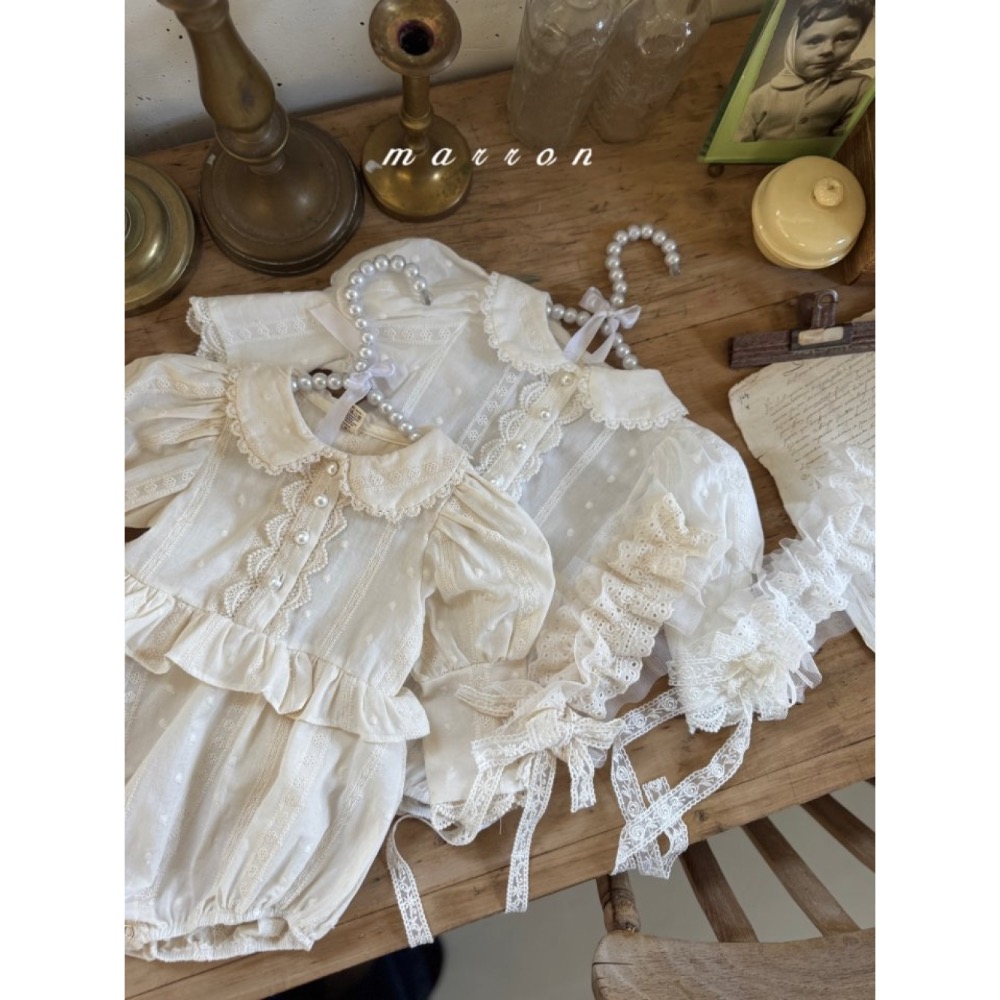 Marron 春季立體雕花包屁衣-細節圖3