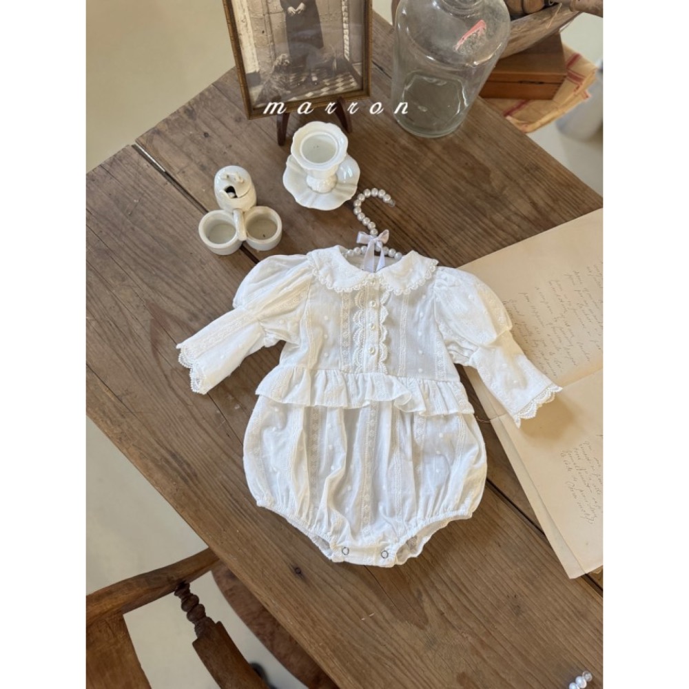 Marron 春季立體雕花包屁衣-細節圖5