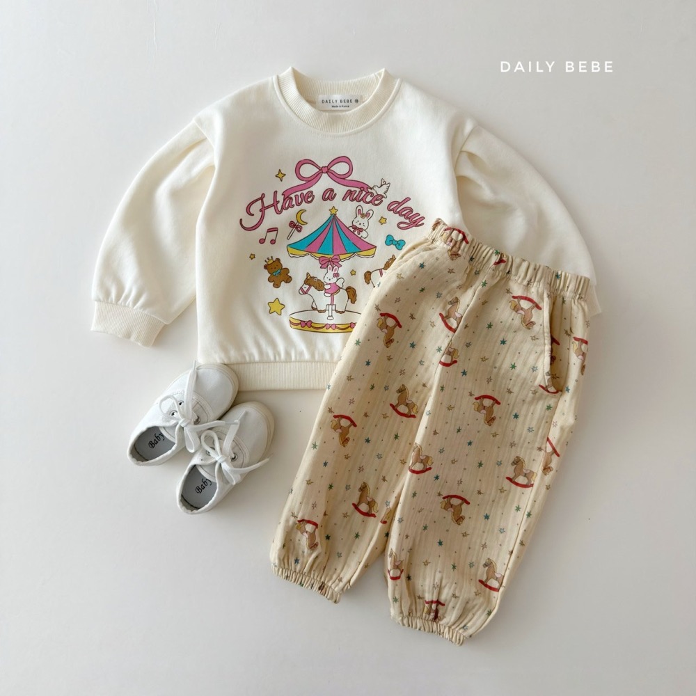 Daily Bebe 春季旋轉木馬大學T-細節圖6