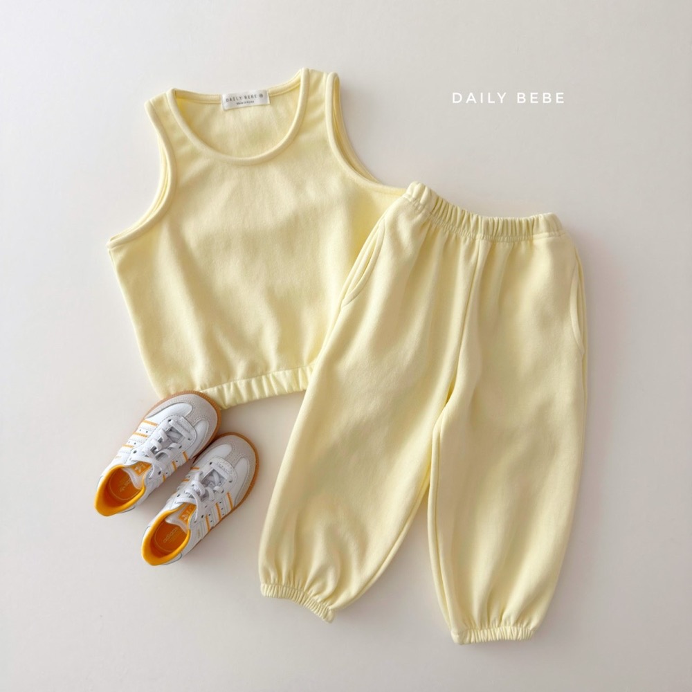Daily Bebe 春季素面背心長褲套裝-細節圖6