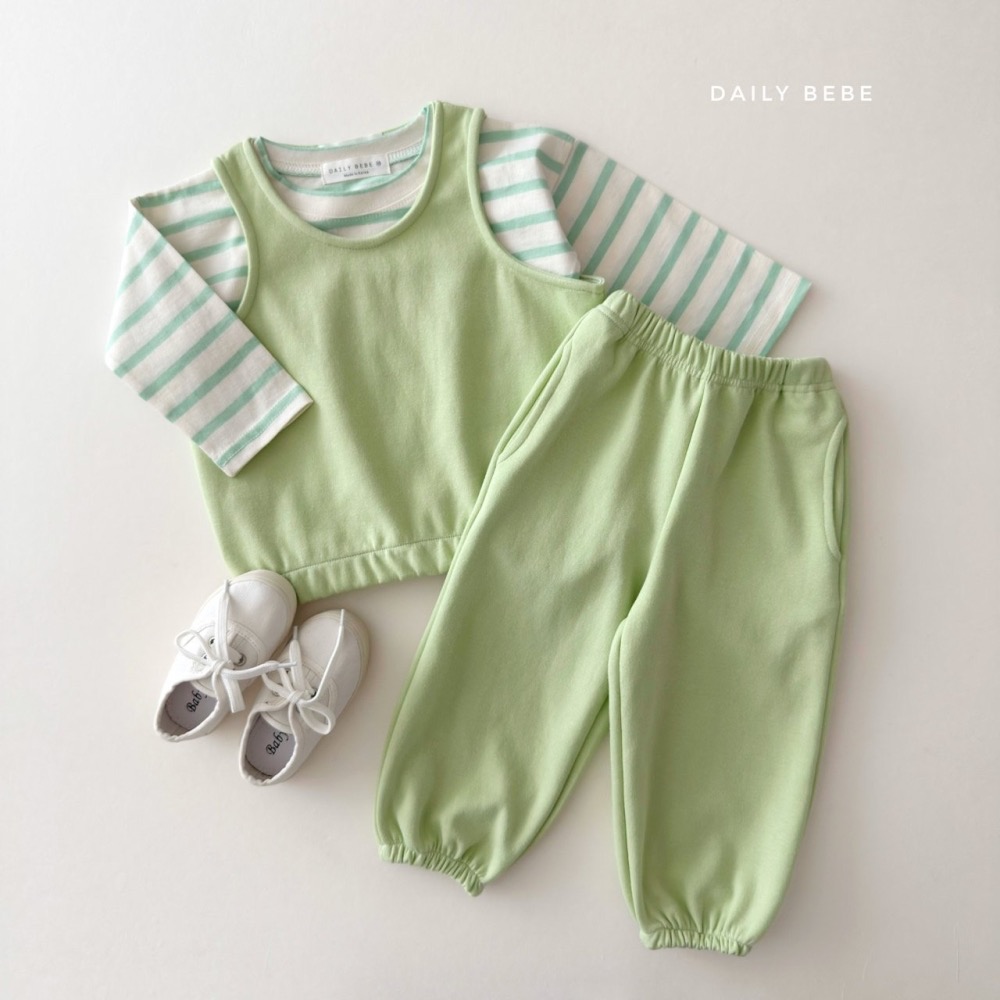 Daily Bebe 春季素面背心長褲套裝-細節圖8