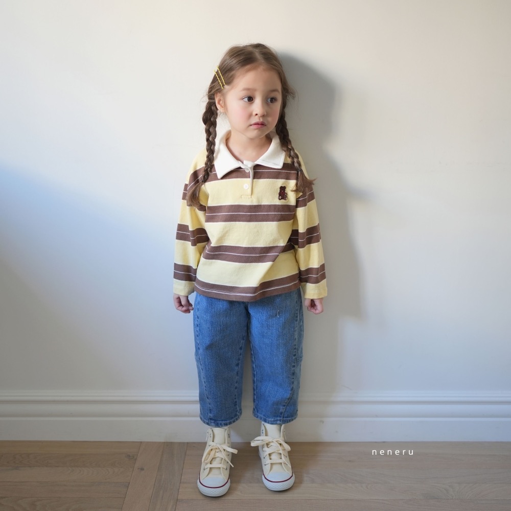 NENERU 春季條紋polo衫-細節圖2