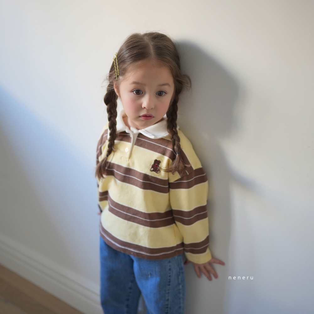 NENERU 春季條紋polo衫-細節圖4