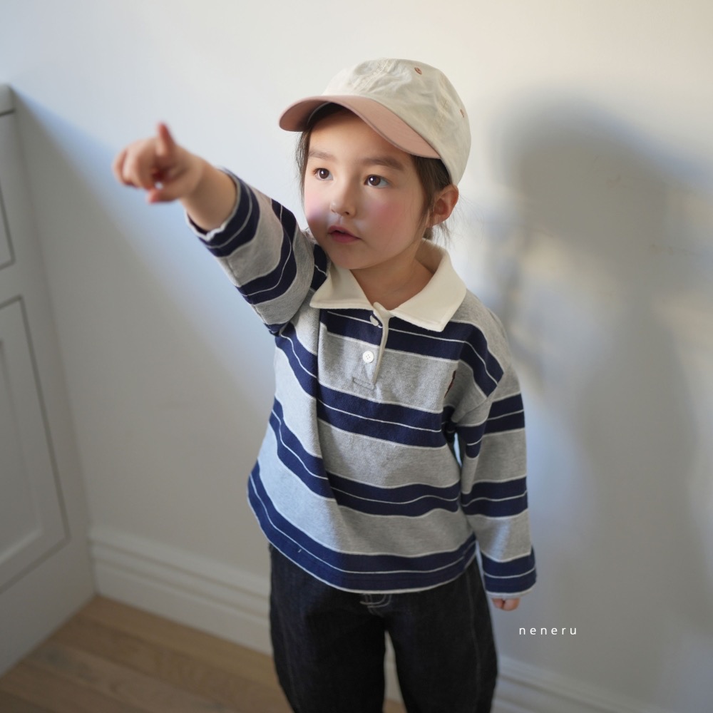 NENERU 春季條紋polo衫-細節圖6