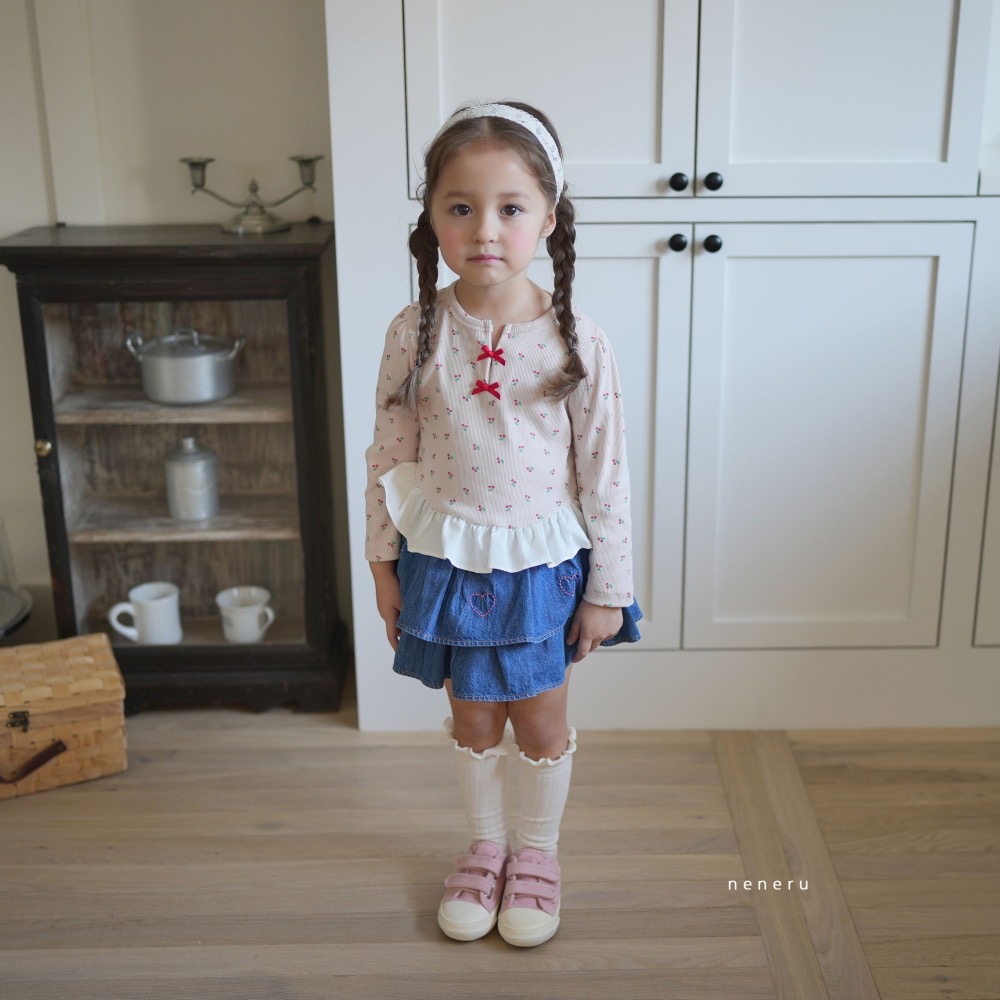 NENERU 春季櫻桃坑條紋上衣-細節圖7