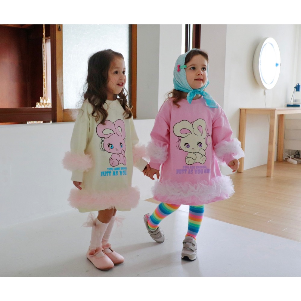 BONNE 春季大耳兔蕾絲連身裙-細節圖2