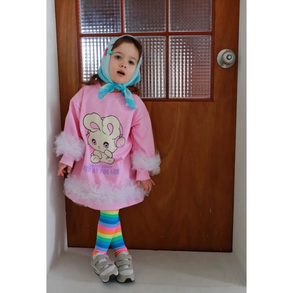 BONNE 春季大耳兔蕾絲連身裙-細節圖3