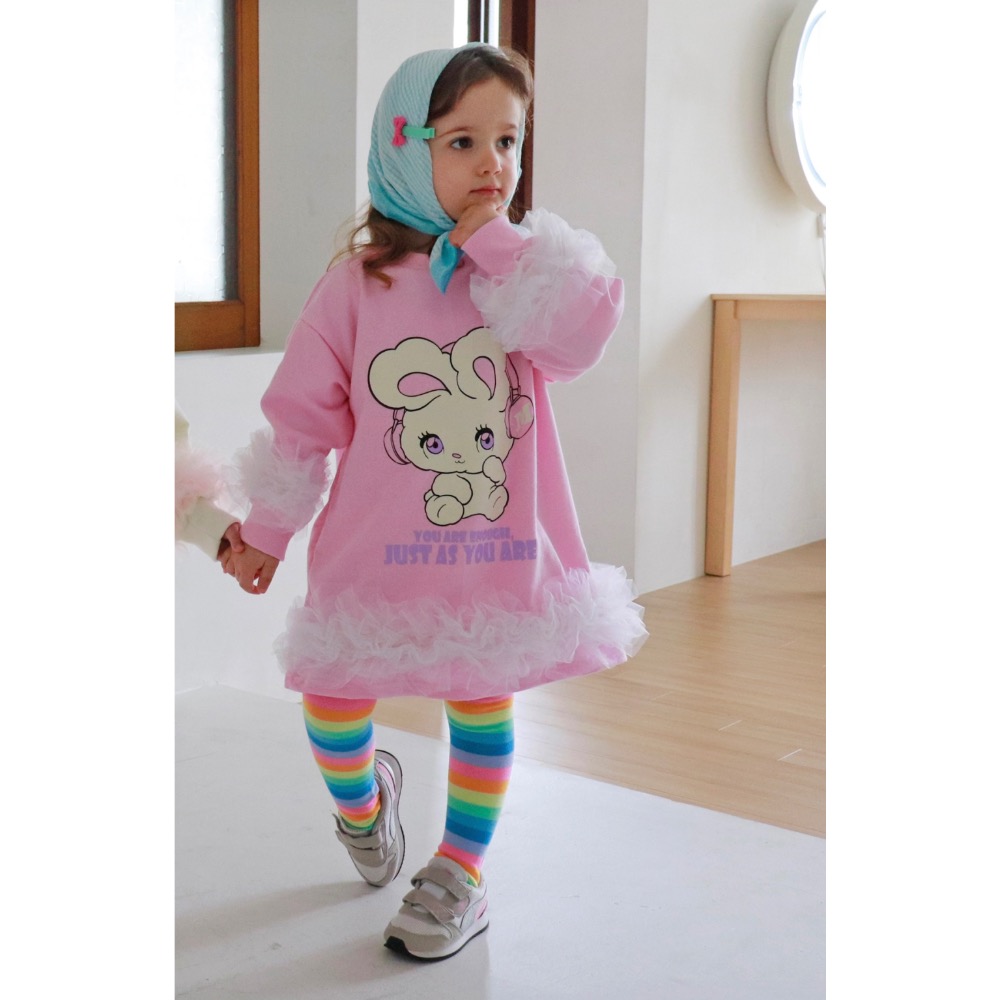 BONNE 春季大耳兔蕾絲連身裙-細節圖4