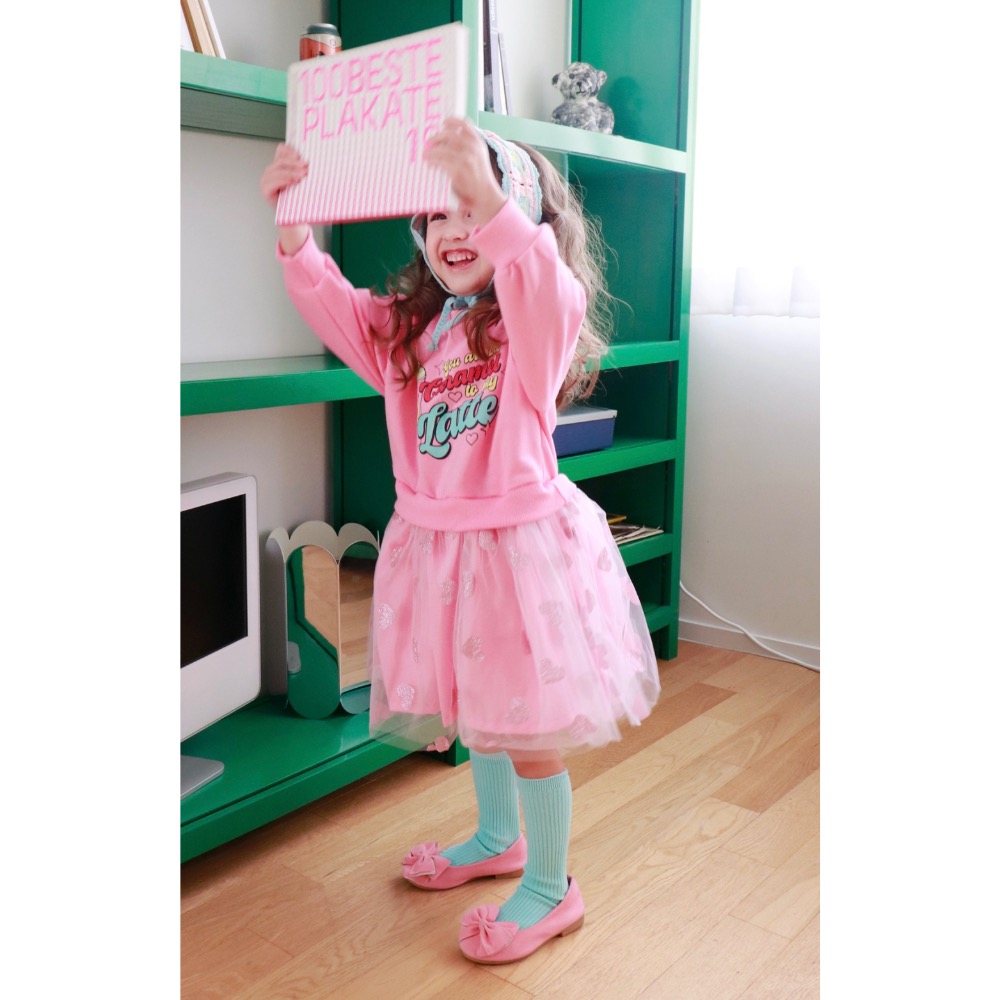 BONNE 春季大膽玩色愛心紗裙洋裝-細節圖8