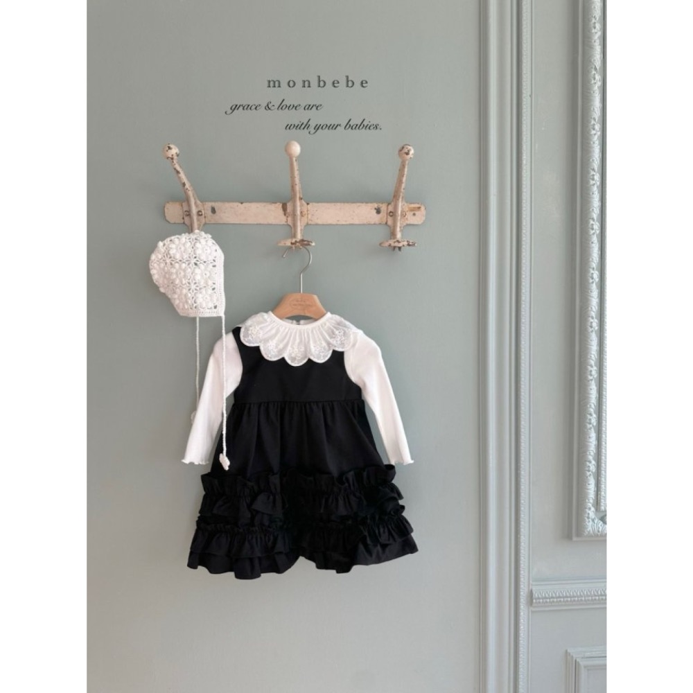 MONBEBE春季荷葉蛋糕背心親子洋裝-細節圖9