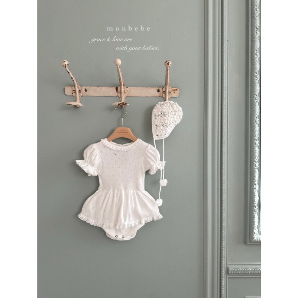 MONBEBE春季針織棉連身包屁洋裝-細節圖3