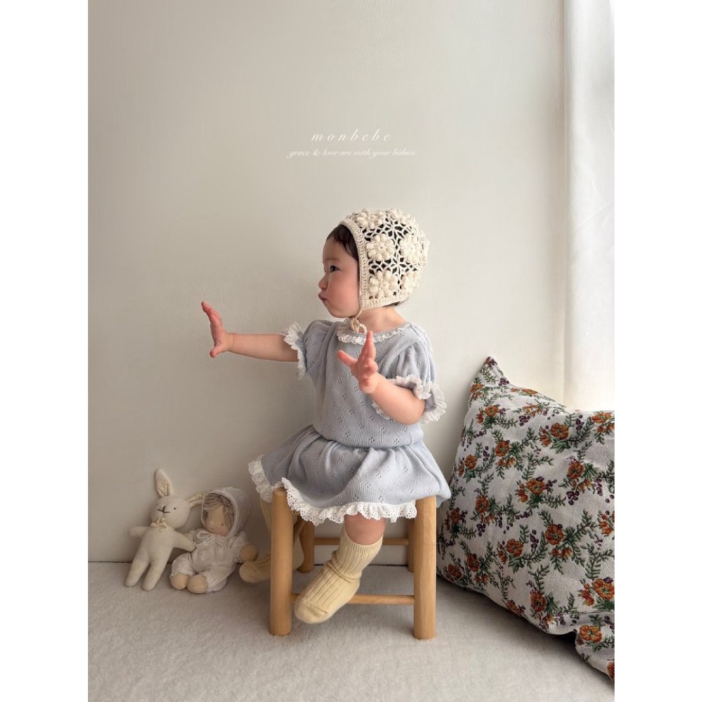 MONBEBE春季針織棉連身包屁洋裝-細節圖7