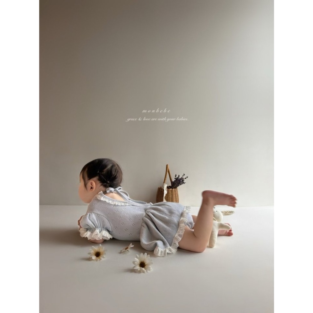 MONBEBE春季針織棉連身包屁洋裝-細節圖9
