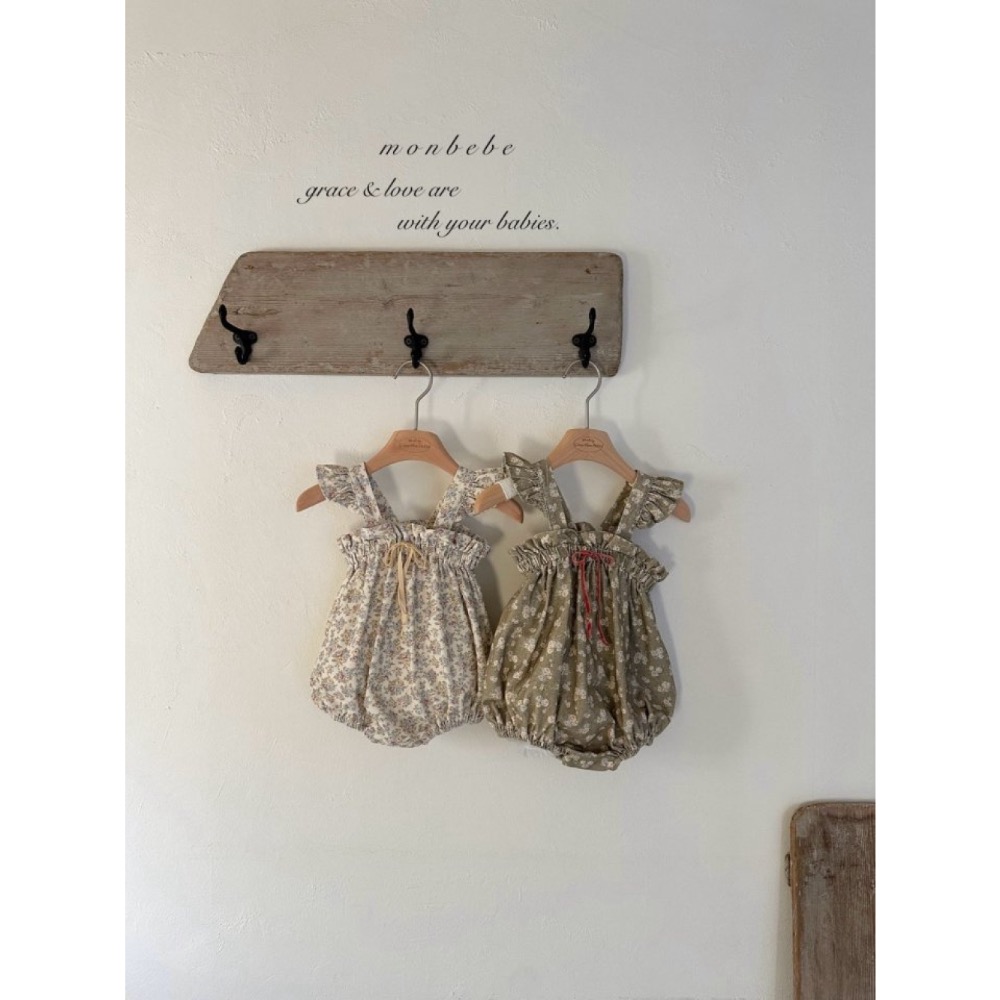 MONBEBE春季花花特色袖子包屁衣/洋裝-細節圖2