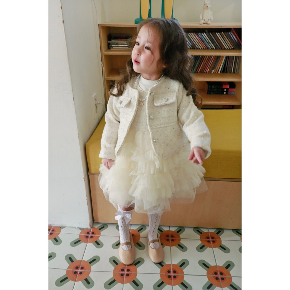 BONNE 春季小香風外套+蛋糕網紗洋裝-細節圖2