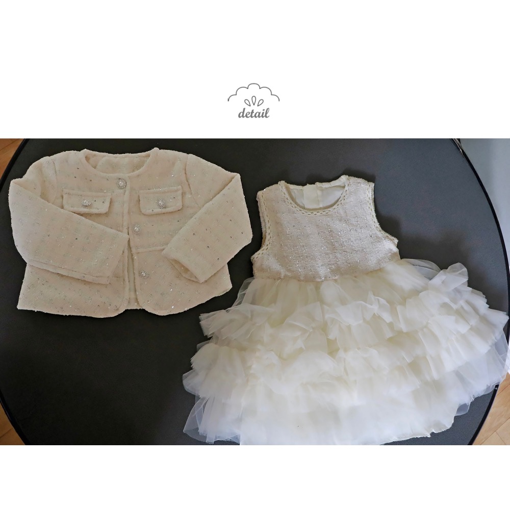 BONNE 春季小香風外套+蛋糕網紗洋裝-細節圖8