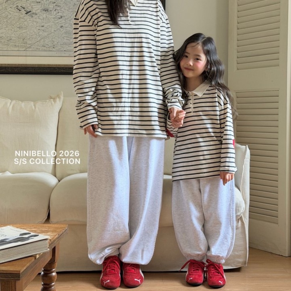 ninibello 春季橫條polo衫親子裝-細節圖2