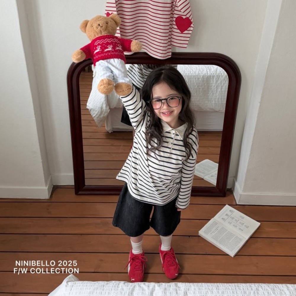 ninibello 春季橫條polo衫親子裝-細節圖4