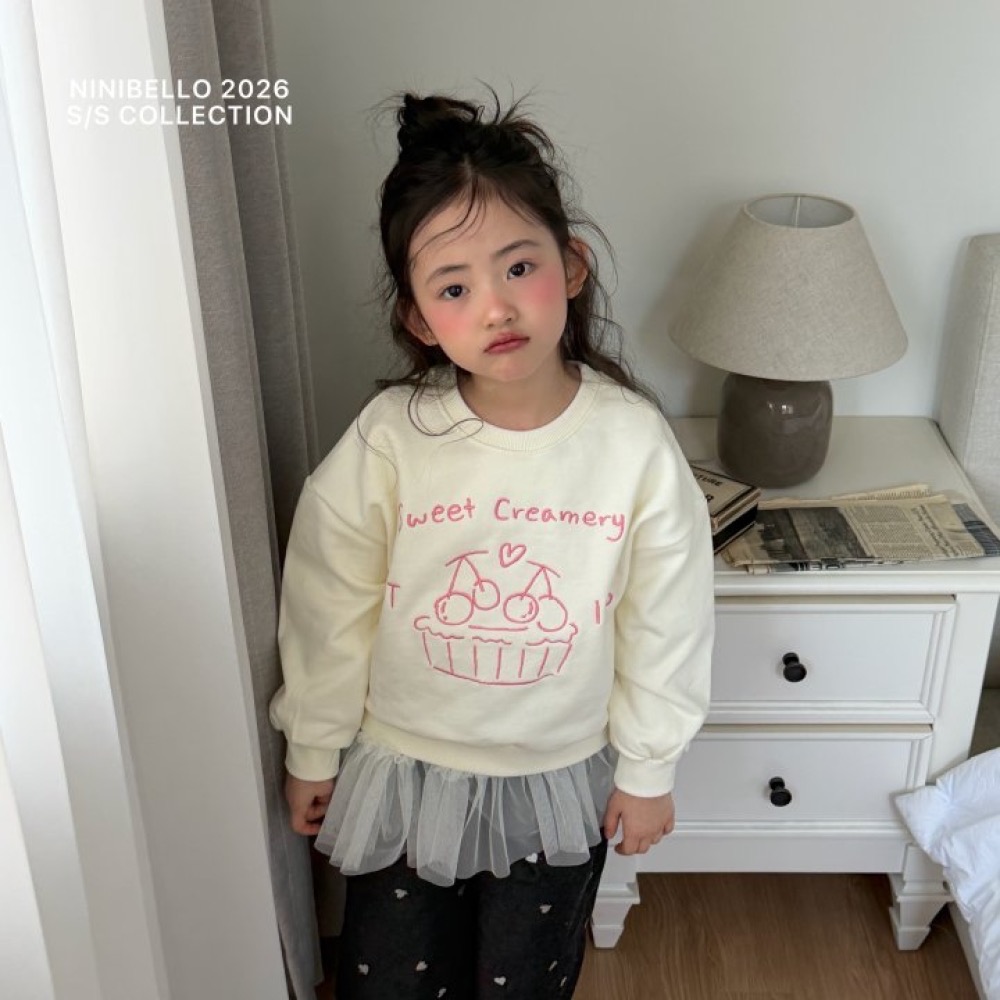 ninibello 春季櫻桃刺繡親子大學T-細節圖7