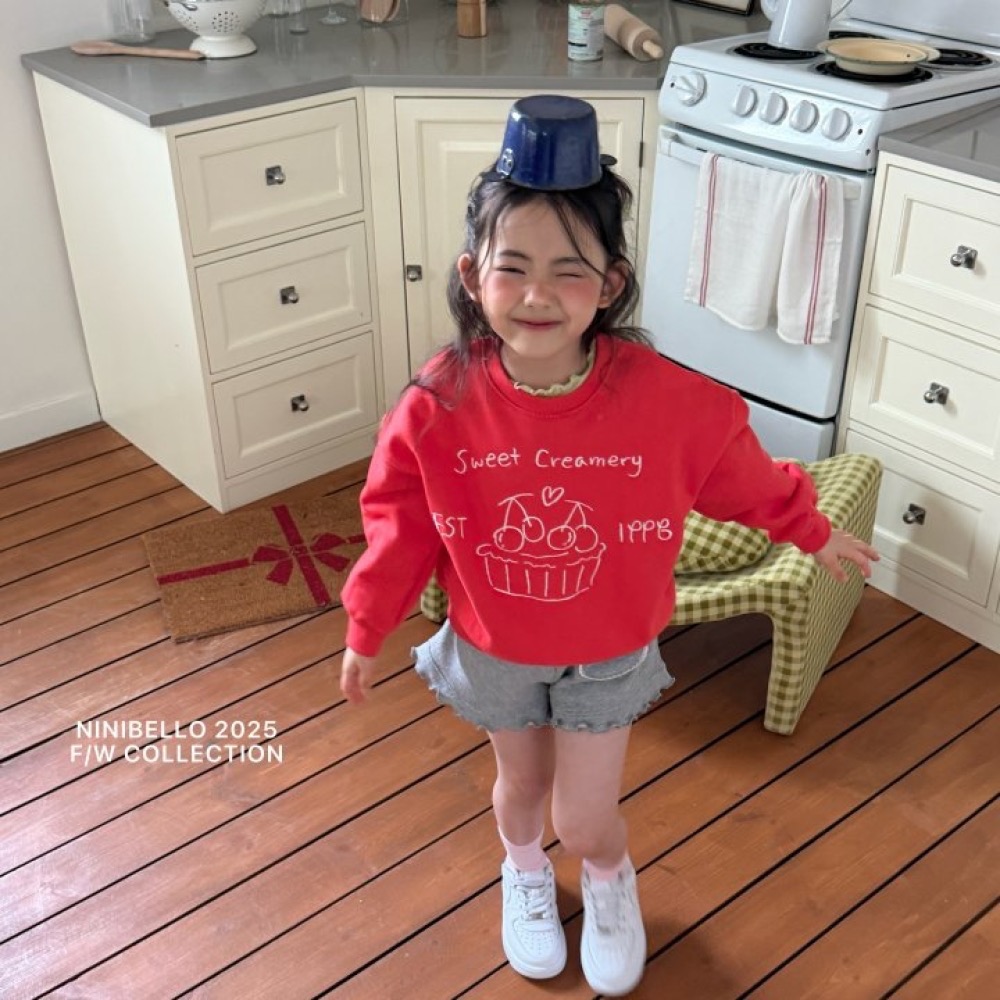 ninibello 春季櫻桃刺繡親子大學T-細節圖8