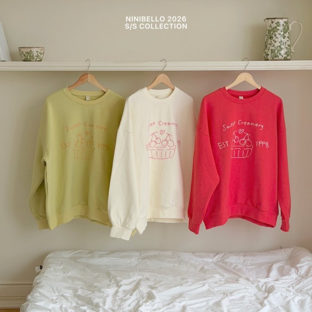 ninibello 春季櫻桃刺繡親子大學T-細節圖11