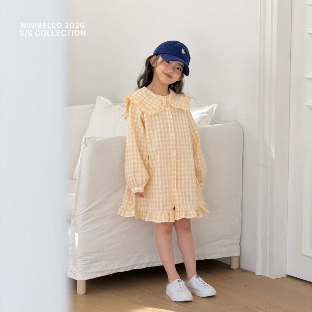 ninibello 春季格子荷葉洋裝-細節圖2