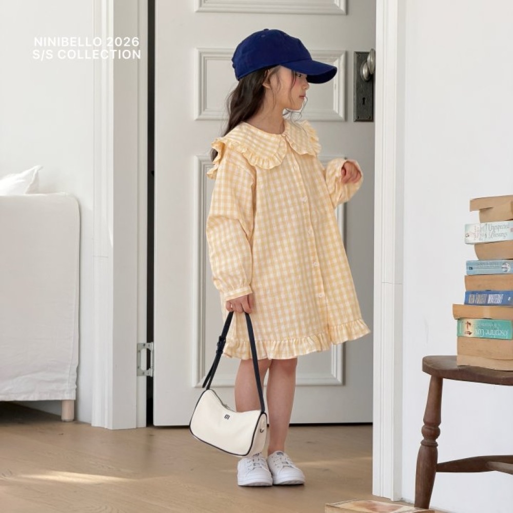 ninibello 春季格子荷葉洋裝-細節圖4