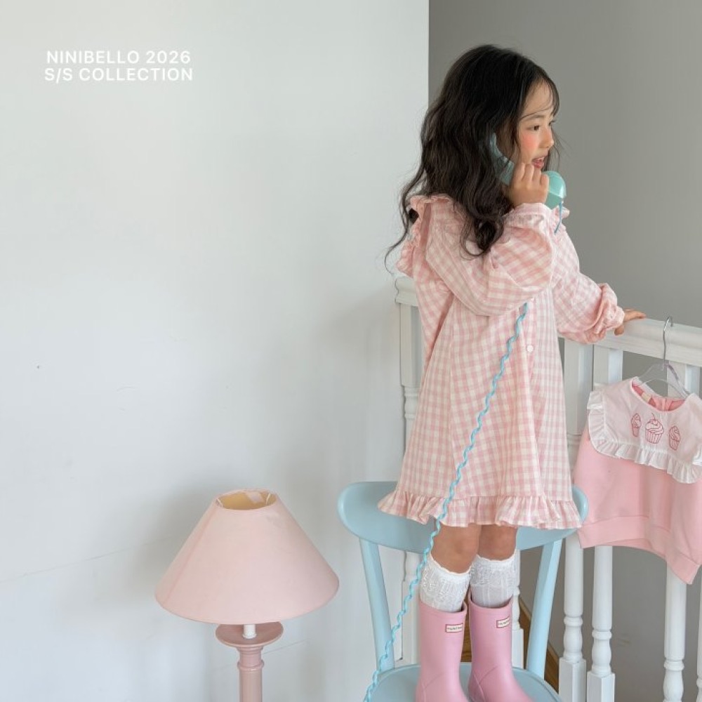 ninibello 春季格子荷葉洋裝-細節圖5