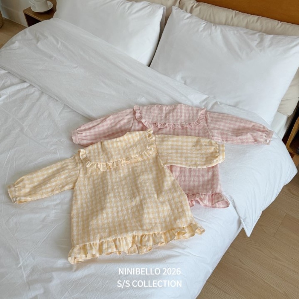 ninibello 春季格子荷葉洋裝-細節圖10