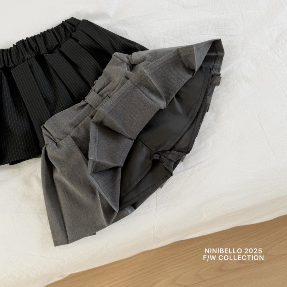 ninibello 春季蝴蝶結百褶短裙-細節圖4