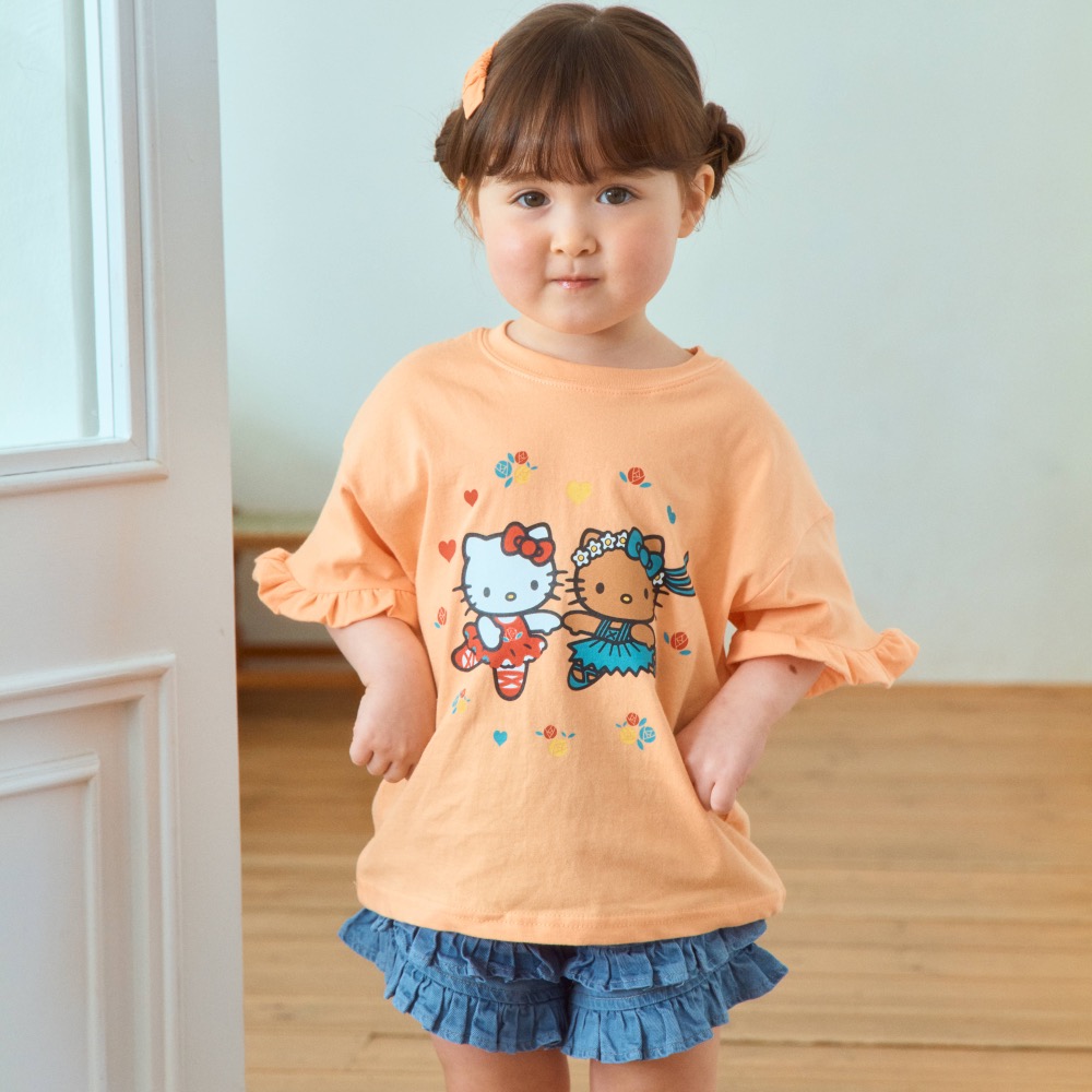 1st blue夏季荷葉袖kitty上衣-細節圖5