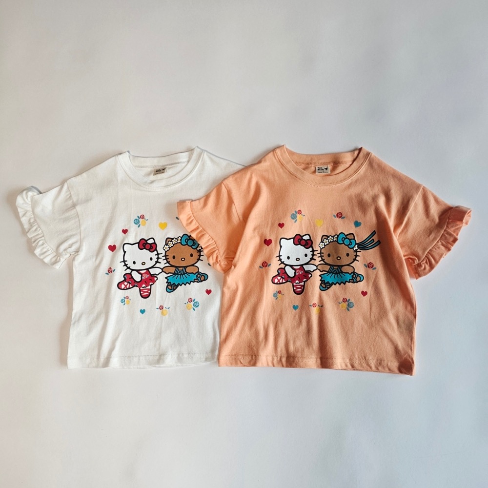 1st blue夏季荷葉袖kitty上衣-細節圖7