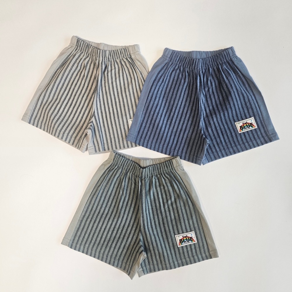 1st blue 夏季直條紋短褲-細節圖3