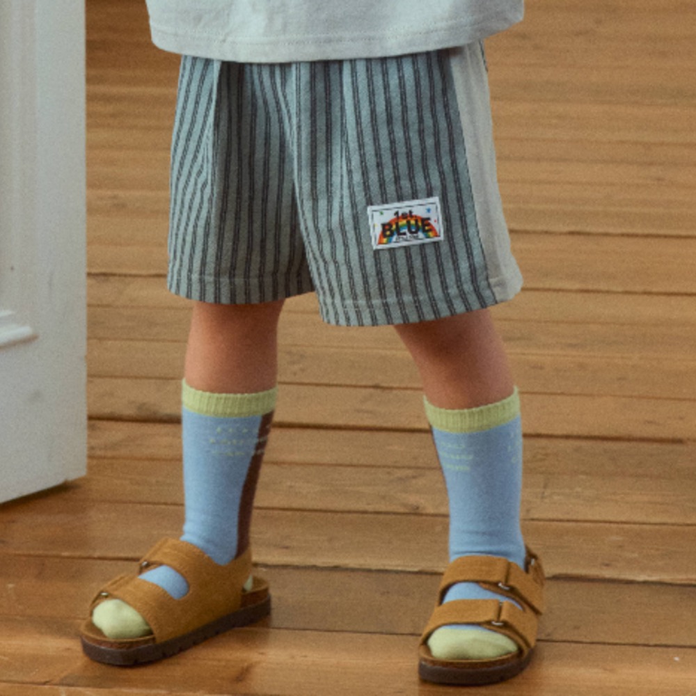 1st blue 夏季直條紋短褲-細節圖5