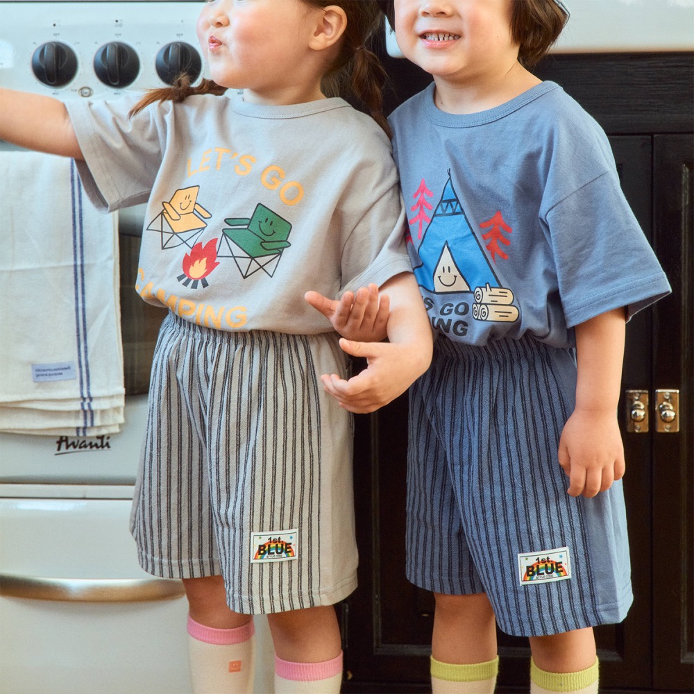 1st blue 夏季直條紋短褲-細節圖8