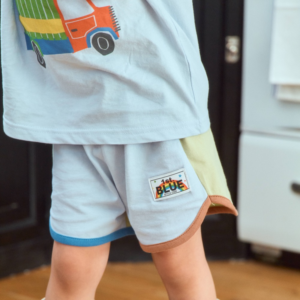 1st blue夏季撞色運動短褲-細節圖3