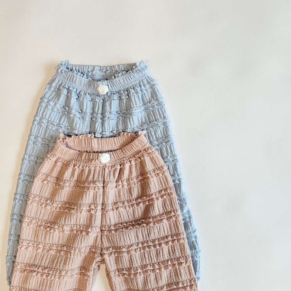 1st blues 夏季荷葉薄款長褲-細節圖2