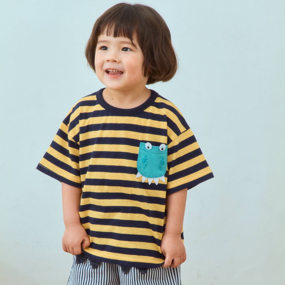 1st blues 夏季橫條鱷魚T恤-細節圖2