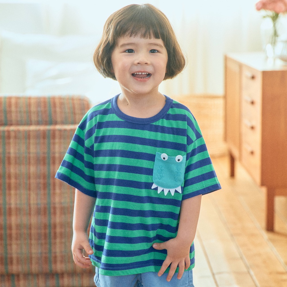 1st blues 夏季橫條鱷魚T恤-細節圖4