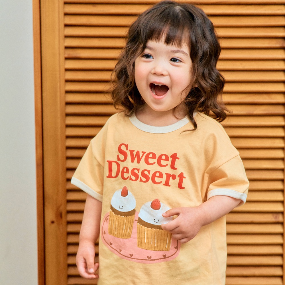 1st blues 夏季甜點撞色邊印花T恤-細節圖4