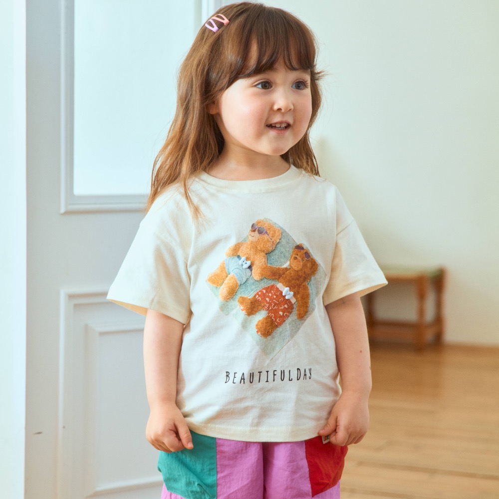 1st blues 夏季日光浴熊印花T恤-細節圖4