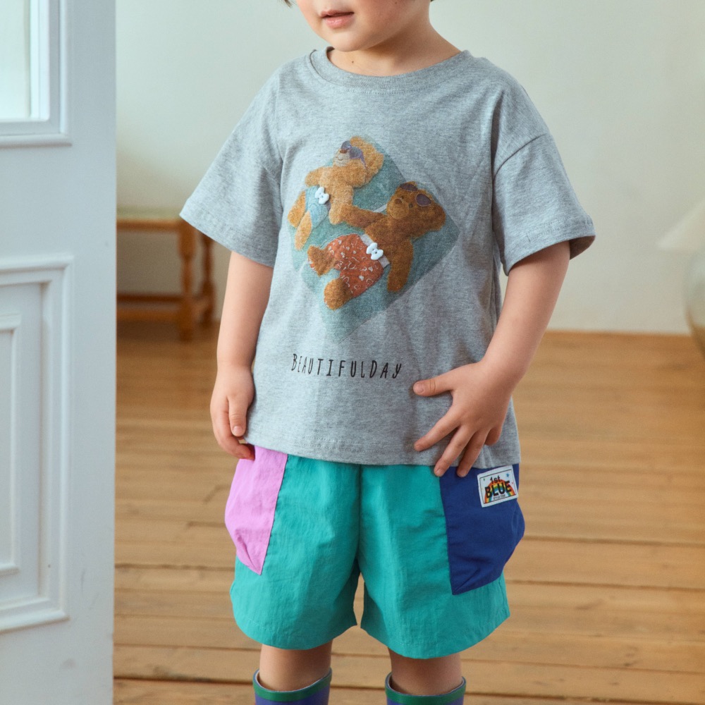 1st blues 夏季日光浴熊印花T恤-細節圖6