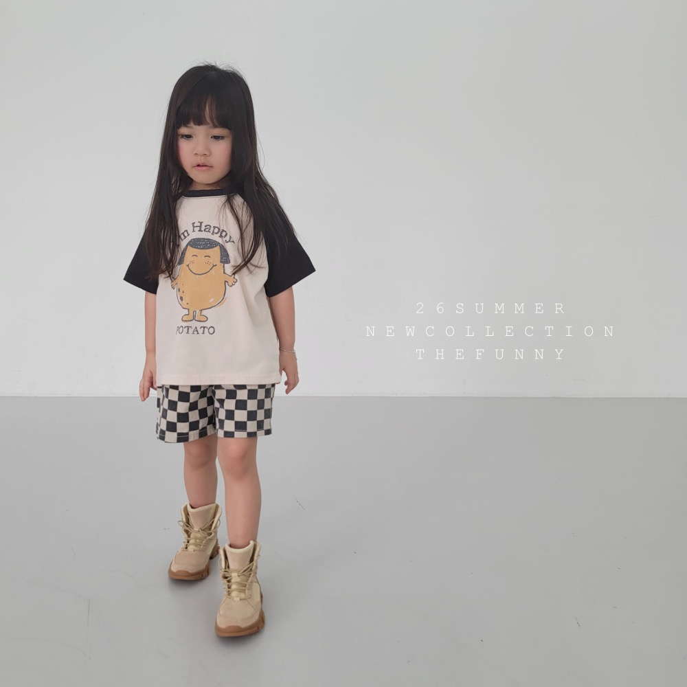 The funny 夏季快樂馬鈴薯印花手足T-細節圖4