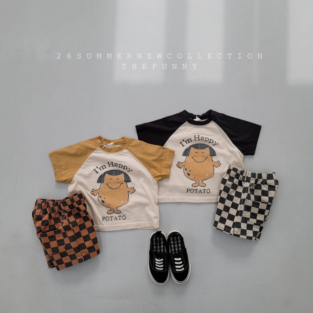 The funny 夏季快樂馬鈴薯印花手足T-細節圖9