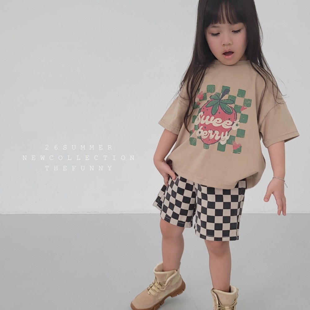 The funny 夏季草莓印花T恤-細節圖4