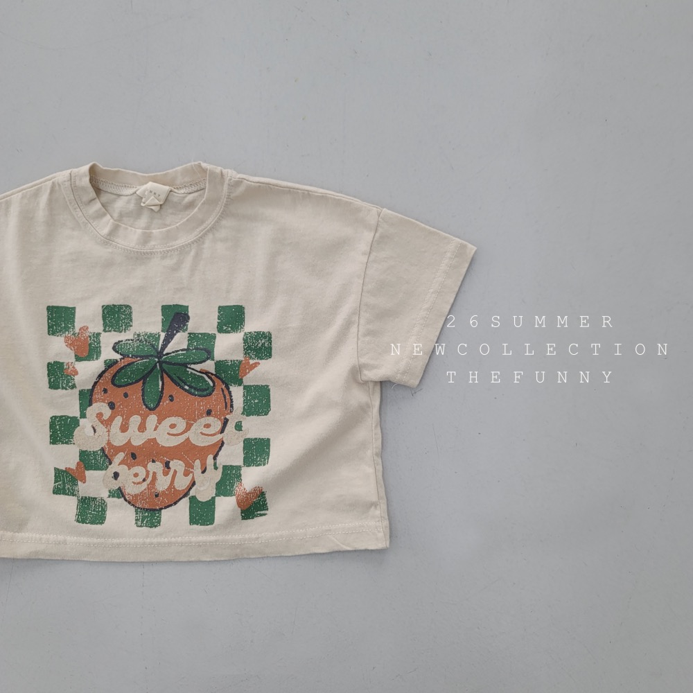 The funny 夏季草莓印花T恤-細節圖7