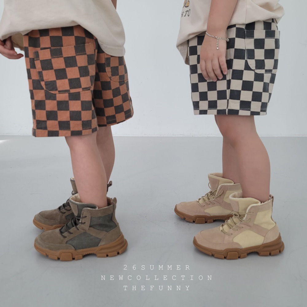 The funny 夏季棋盤格短褲-細節圖2