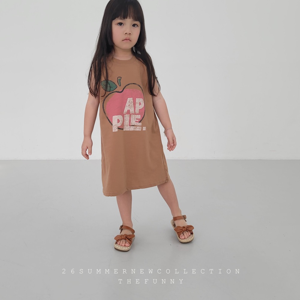 The funny 夏季蘋果印花連身裙-細節圖3