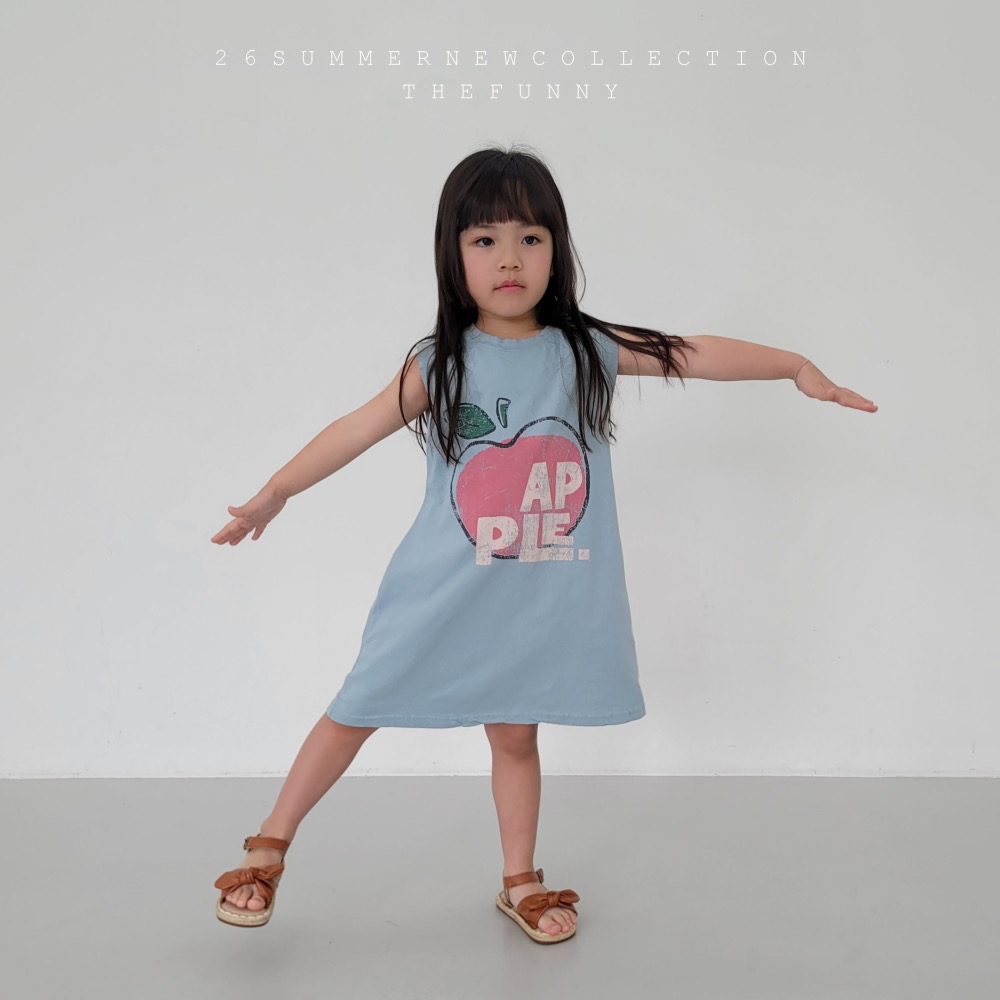 The funny 夏季蘋果印花連身裙-細節圖5